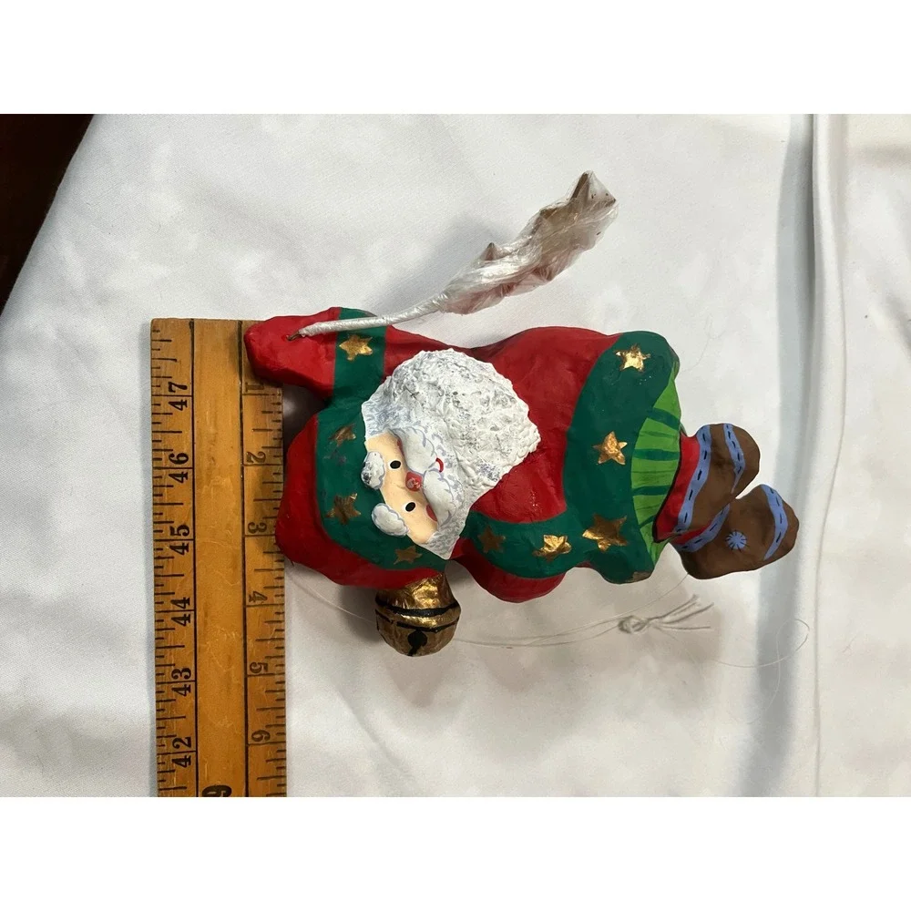 Paper mache Flying Santa with‎ gold stars